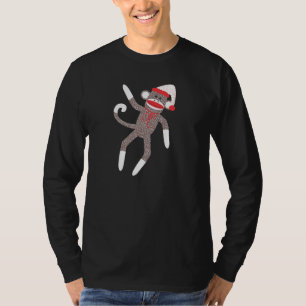Socken-Affe-Weihnachtsmann-Schweiss-Shirt T-Shirt