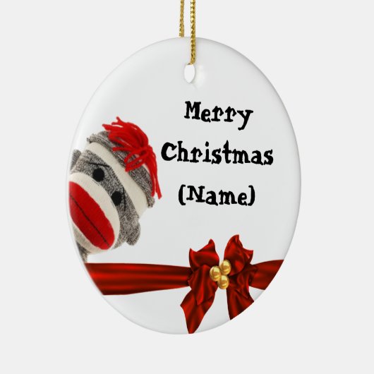 SOCKEN-AFFE-WEIHNACHTSspaß-VERZIERUNG Keramikornament (Rechts)