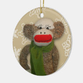 Socken-Affe-Weihnachtsverzierung Keramik Ornament (Links)
