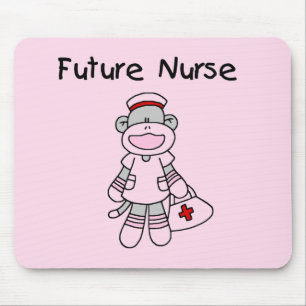 Socken-Affe-zukünftige Krankenschwester-T - Shirt Mousepad