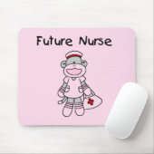 Socken-Affe-zukünftige Krankenschwester-T - Shirts Mousepad (Mit Mouse)
