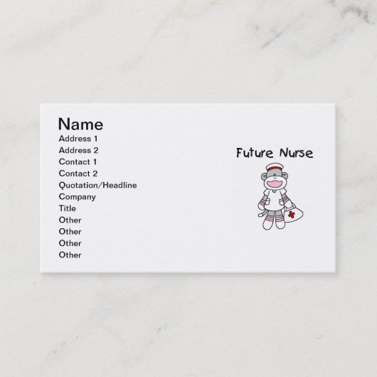 Socken-Affe-zukünftige Krankenschwester-T - Shirts Visitenkarte (Vorderseite)