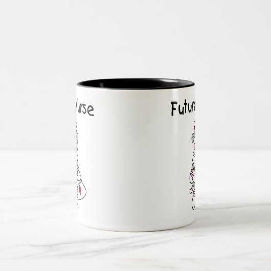 SOCKEN-AFFE-ZUKÜNFTIGE KRANKENSCHWESTER ZWEIFARBIGE TASSE (Mittel)