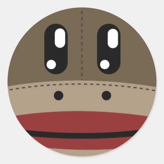 Socken-Affen-Face-Produkte Runder Aufkleber (Vorderseite)