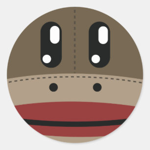 Socken-Affen-Face-Produkte Runder Aufkleber