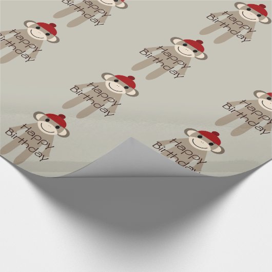 Socken Affen Geburtstag Geschenkpapier (Ecke)