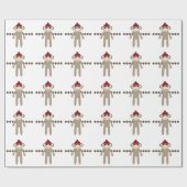 Socken-Affen Geschenkpapier (Flach)