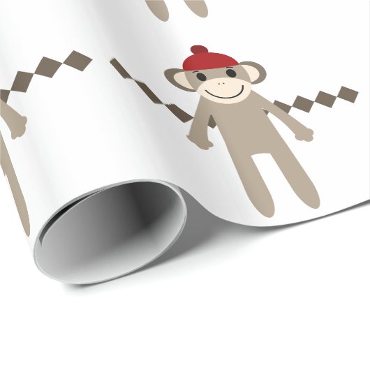 Socken-Affen Geschenkpapier (Rolleneckpunkt)