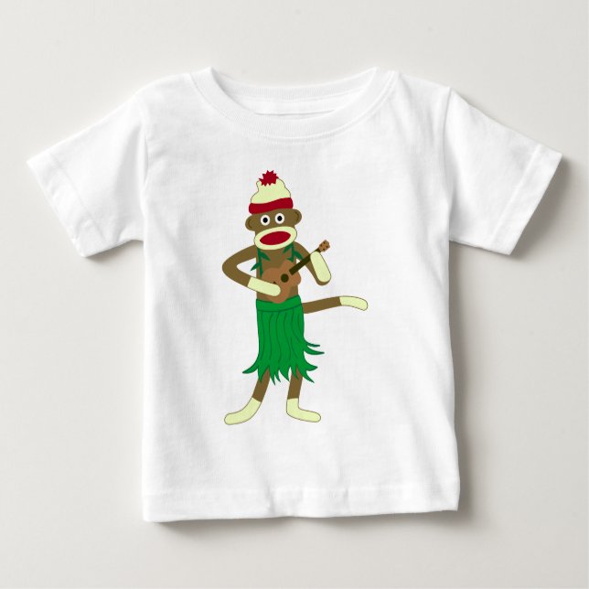 Socken-AffeUkulele Baby T-shirt (Vorderseite)