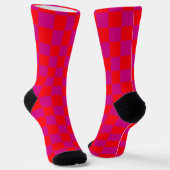 Socken aus roten und rosa Blöcken (Gewinkelt)