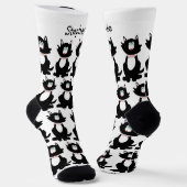 Socken Black Cat Design (Gewinkelt)