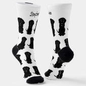 Socken Black Labrador Dog Design (Gewinkelt)