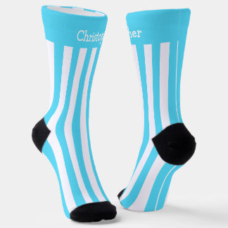 Socken, blau und weiß Streifen Socken