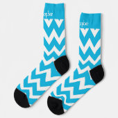 Socken Blau Zick-Zack-Design (Linkes Detail)