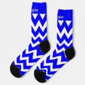 Socken Blau Zick-Zack-Design (Linkes Detail)
