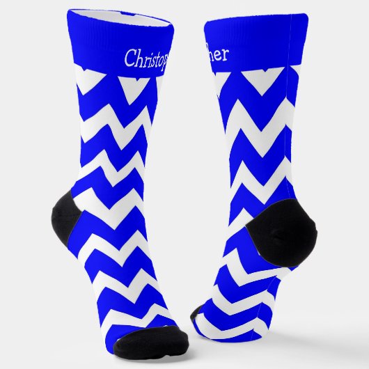 Socken Blau Zick-Zack-Design (Gewinkelt)