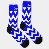 Socken Blau Zick-Zack-Design (Rechts)