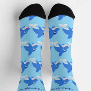 Socken Blaues Delfin-Design
