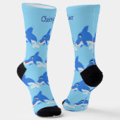 Socken Blaues Delfin-Design (Gewinkelt)