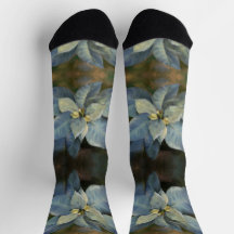 Socken - Blue Poinsettia
