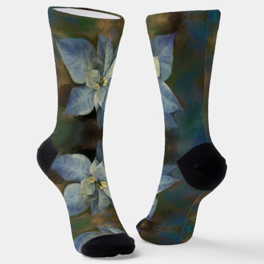 Socken - Blue Poinsettia (Gewinkelt)
