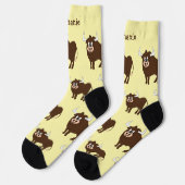 Socken Braunes Bull Design (Linkes Detail)