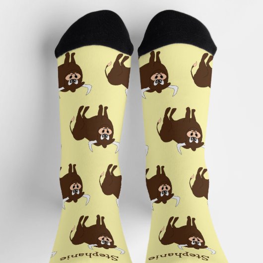 Socken Braunes Bull Design (Oben)