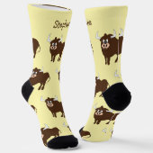 Socken Braunes Bull Design (Gewinkelt)