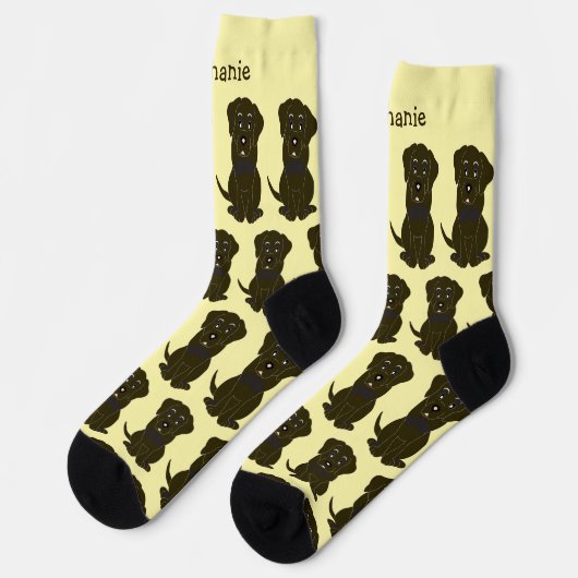 Socken Chocolate Labrador Dog Design (Linkes Detail)