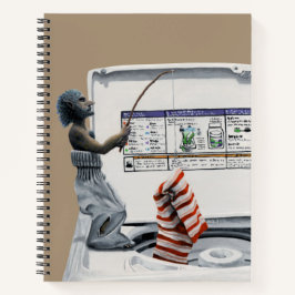 Socken Criminal Fishing Diief Fantasy Art Notebook Notizblock