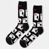 Socken Deck Of Cards Vier Asse Design (Linkes Detail)