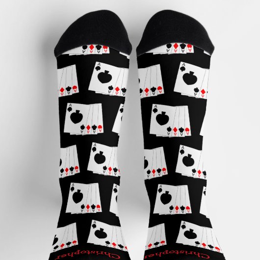 Socken Deck Of Cards Vier Asse Design (Oben)