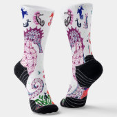 Socken. Design "Seepferdchen" Socken (Gewinkelt)