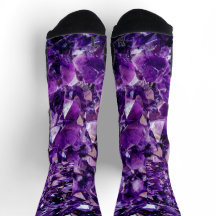 Socken, die Lila Amethyst-Kristall-Geode-Gemische