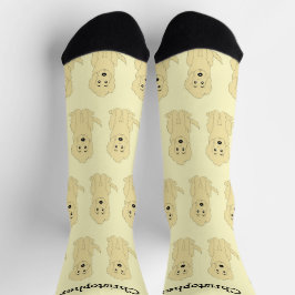 Socken gelbes Goldendoodle-Design