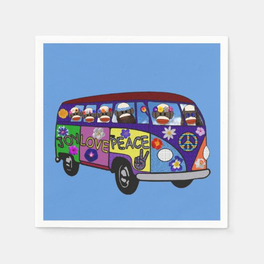 Socken Geld Friedensbus Cocktail Servietten (Vorderseite)