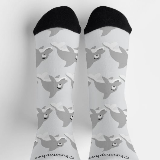Socken Graues Delfin-Design (Oben)