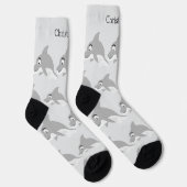 Socken Graues Delfin-Design (Rechts)
