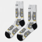 Socken Graues Eulen-Design (Linkes Detail)