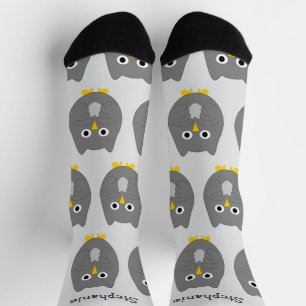 Socken Graues Eulen-Design