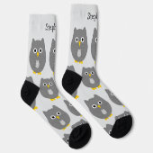 Socken Graues Eulen-Design (Rechts)