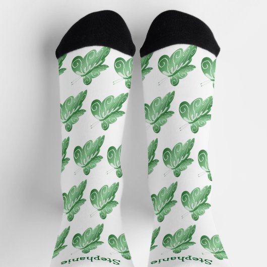 Socken Green Butterfly Design (Oben)