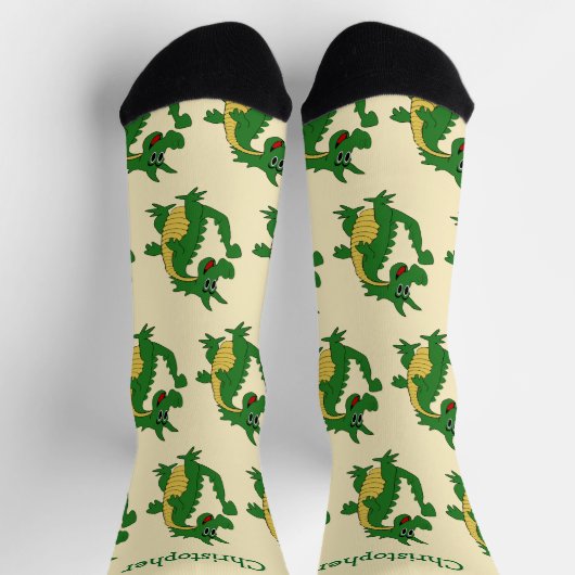 Socken Grüner Drachen-Design (Oben)