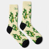 Socken Grüner Drachen-Design (Rechts)