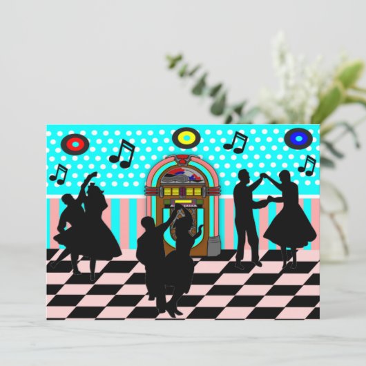 Socken-Hopfenjahr-Tanz-Thema-Party Einladungen (Stehend Vorderseite)