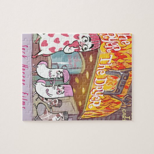 Socken Horror filmt den Trockner Funny Puzzle (Horizontal)