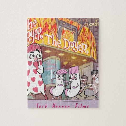 Socken Horror filmt den Trockner Funny Puzzle (Vertikal)