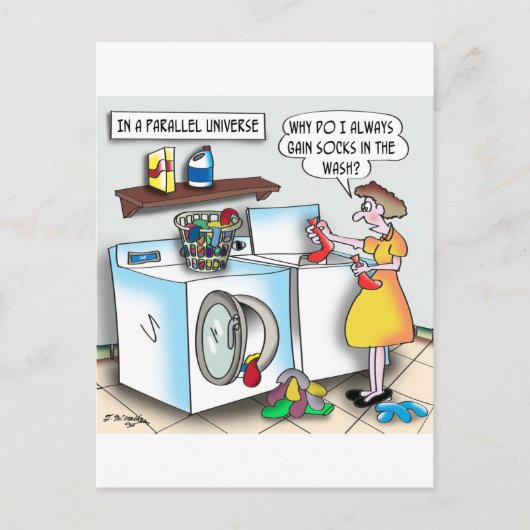 Socken in einem parallelen Universum Postkarte (Vorderseite)
