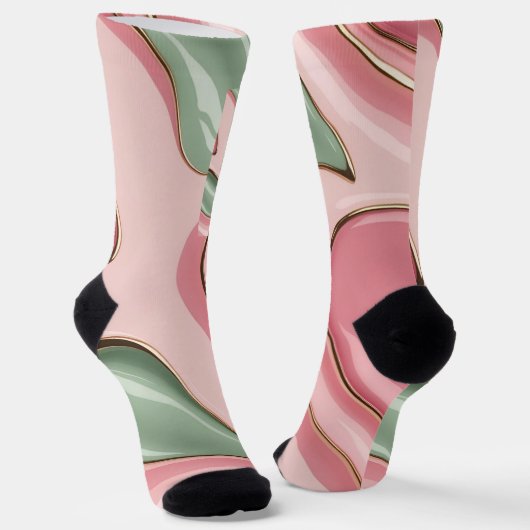 Socken in stilvollem abstraktem Grafikdesign (Gewinkelt)