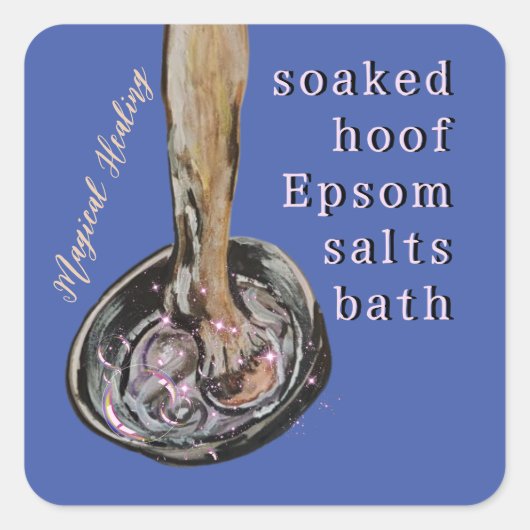 Socken-Kapuzenbad Epsom Quadratischer Aufkleber (Vorderseite)